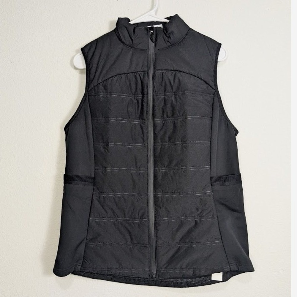 Avia Womens Size L 12-14 Black Quilted Puffer Vest Full Zip Mock Neck